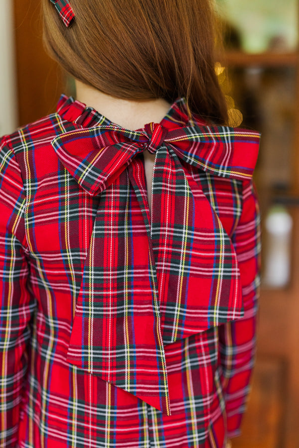 Girls: This Is It Red Tartan Plaid Swing Dress