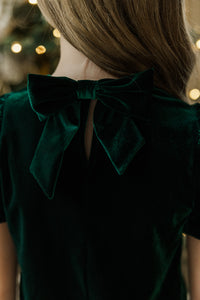 Girls: Live Your Life Emerald Green Velvet Blouse