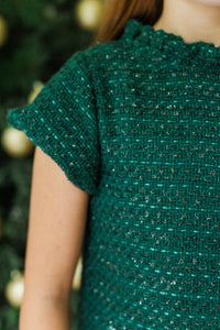 Girls: The Amanda Emerald Green Tweed Dress