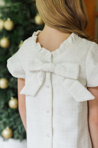 Girls: The Amanda Cream White Tweed Dress