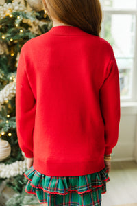 Girls: The Charlotte Red Bow Sweater