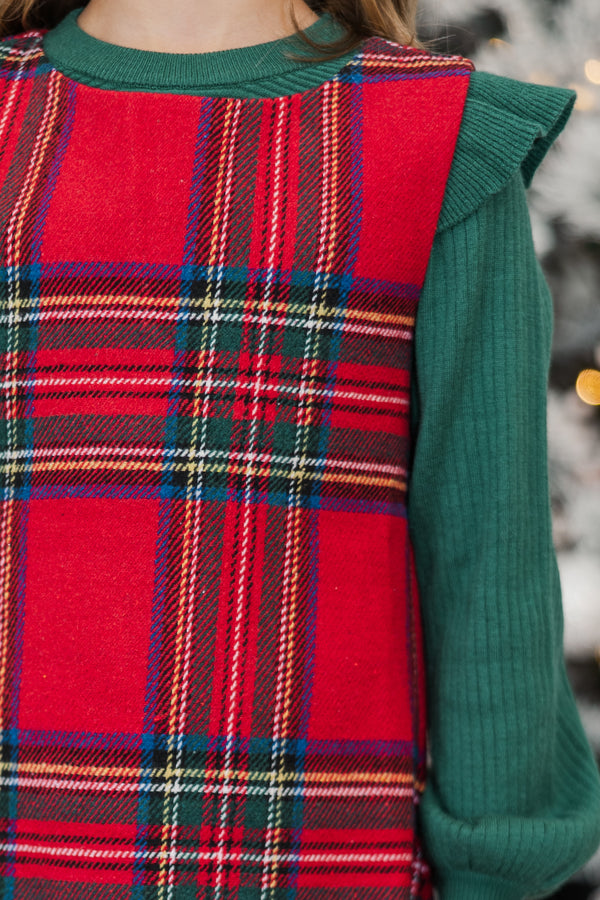 Girls: The Kira Red Plaid Dress