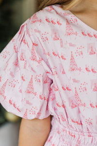 Girls: The Danielle Pink Toile Dress