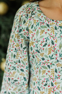 Girls: The Ashley Green Floral Dress