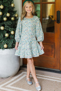 Girls: The Ashley Green Floral Dress