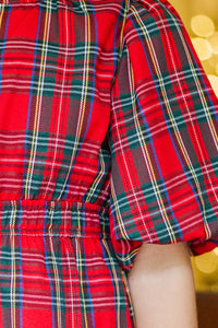 Girls: The Savannah Red Plaid Dress