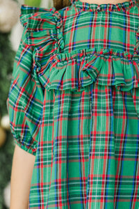 Girls: In A Dream Green Plaid Blouse
