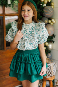 Girls: In A Dream Emerald Toile Blouse