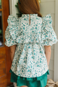 Girls: In A Dream Emerald Toile Blouse