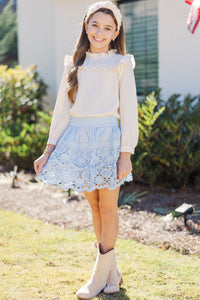 Girls: The Emily Ivory Ruffled Blouse