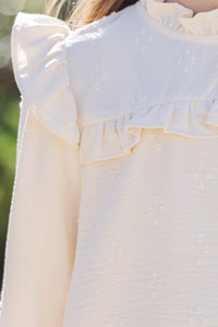 Girls: The Emily Ivory Ruffled Blouse