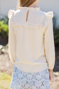 Girls: The Emily Ivory Ruffled Blouse