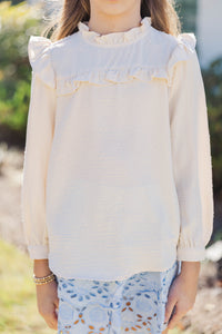 Girls: The Emily Ivory Ruffled Blouse