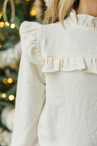 Girls: The Emily Ivory Ruffled Blouse