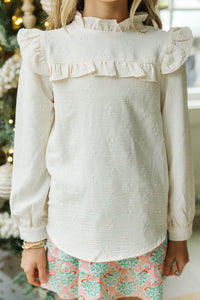 Girls: The Emily Ivory Ruffled Blouse