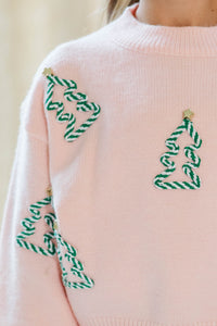 Girls: The Laura Pink Christmas Tree Sweater