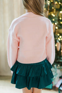 Girls: The Laura Pink Christmas Tree Sweater