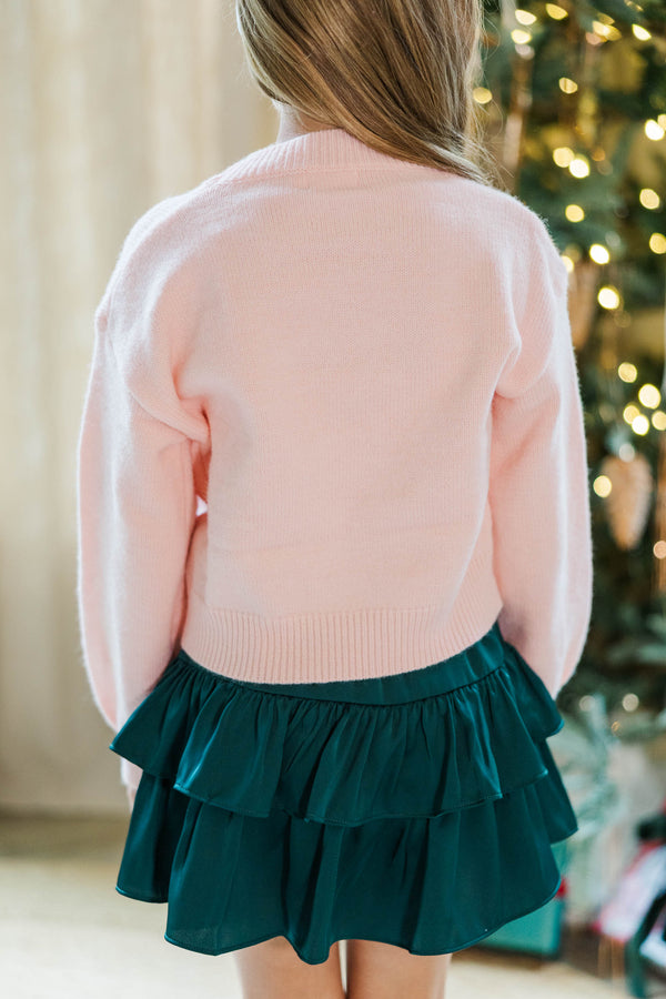 Girls: The Laura Pink Christmas Tree Sweater
