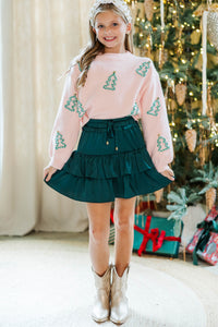 Girls: The Laura Pink Christmas Tree Sweater