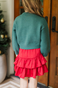 Girls: The Laura Emerald Candy Cane Sweater