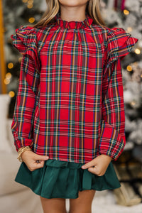 Girls: The Gina Red Plaid Blouse