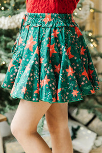 Girls: Look Your Way Emerald Floral Ruffled Skort