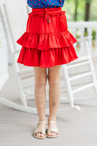 Girls: Take The Leap Red Ruffled Skort