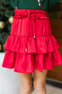 Girls: Take The Leap Red Ruffled Skort