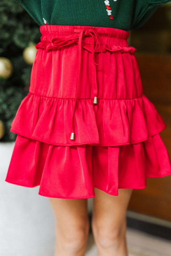 Girls: Take The Leap Red Ruffled Skort