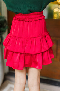 Girls: Take The Leap Red Ruffled Skort