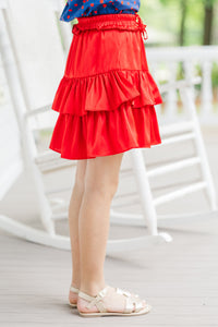 Girls: Take The Leap Red Ruffled Skort