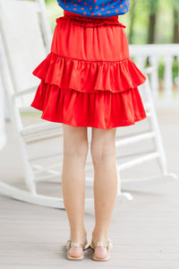 Girls: Take The Leap Red Ruffled Skort