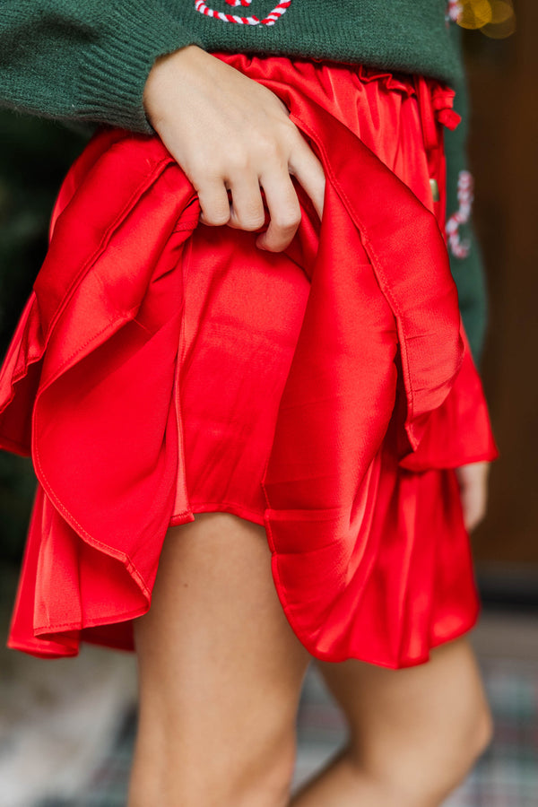 Girls: Take The Leap Red Ruffled Skort