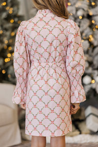 Girls: The Rachel Pink Garland Print Dress