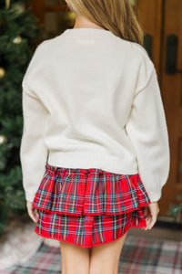 Girls: The Alyson Cream Bow Sweater