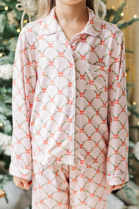 Girls: Dream Big Pink Bow Print L/S Bamboo Pajama Set