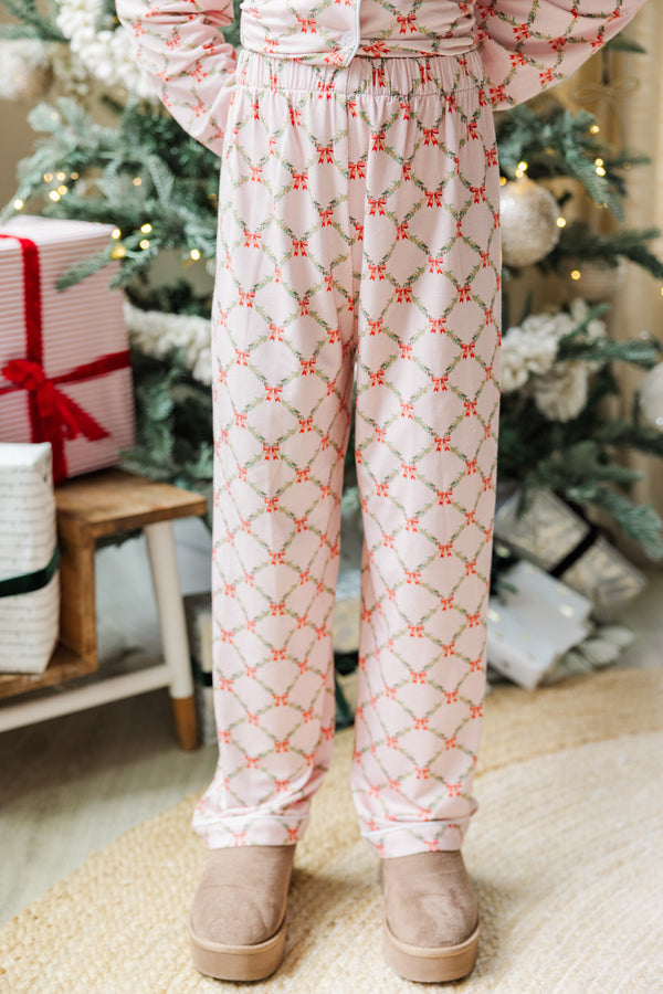 Girls: Dream Big Pink Bow Print L/S Bamboo Lounge Set