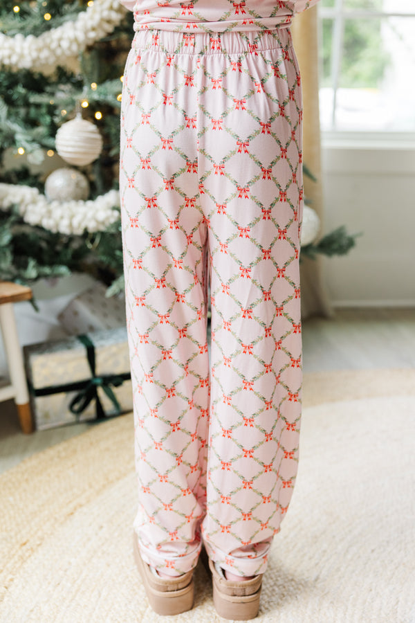 Girls: Dream Big Pink Bow Print L/S Bamboo Lounge Set