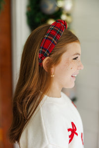 Girls: Rockin' Around Red Tartan Plaid Headband