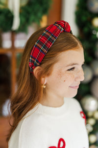 Girls: Rockin' Around Red Tartan Plaid Headband