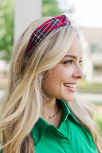 Rockin' Around Red Tartan Plaid Headband