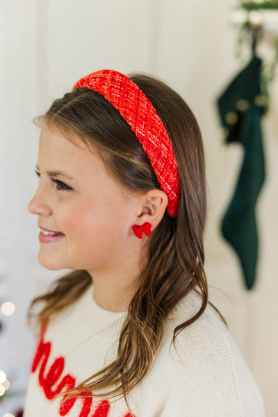 Lot of 3 INC tweed headband & scrunchies, Guess red headband NWT Red tweed headband - Coco – Scrunchie is back main image 2