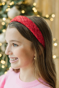 Girls: Make A Wish Red Tweed Headband