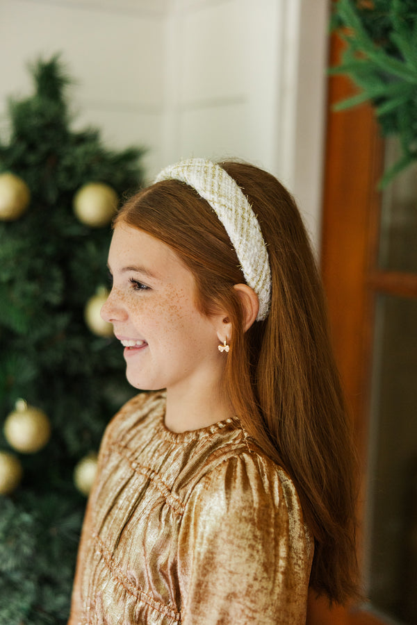 Girls: Make A Wish Cream Tweed Headband