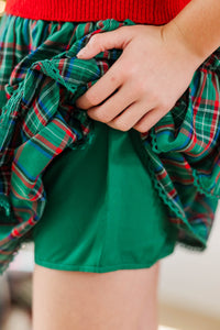 Girls: The Kayce Green Plaid Skort