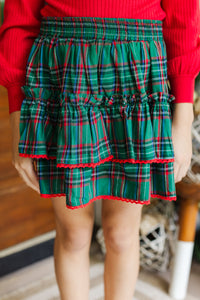 Girls: The Kayce Green Plaid Skort