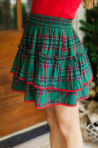 Girls: The Kayce Green Plaid Skort