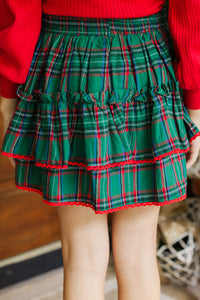 Girls: The Kayce Green Plaid Skort