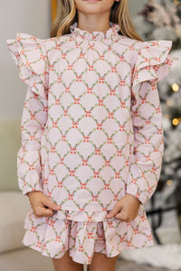 Girls: The Gina Pink Garland & Bow Print Blouse