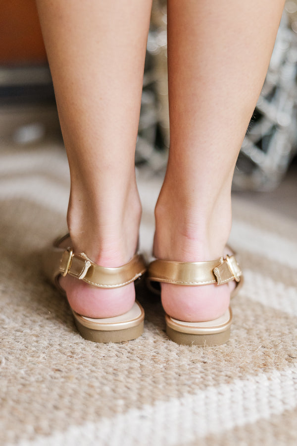 Girls: Feeling The Joy Gold Slingback Flats